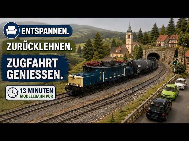 13 Minuten Modellbahn zum Entspannen 🚂 | Ruhige Zugfahrten durch meine Miniaturwelt