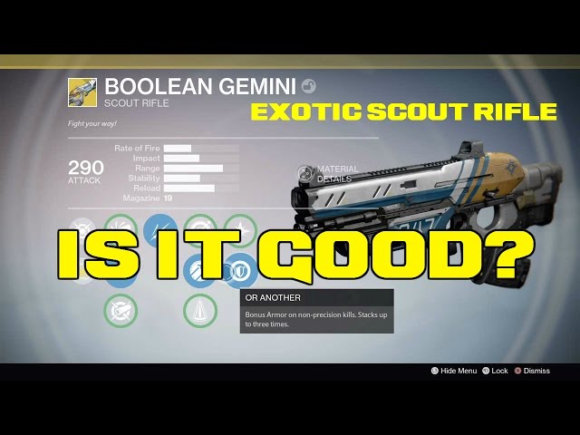 Destiny: Boolean Gemini - Exotic Scout Rifle (Is It Good?)#63 - PVP Gameplay & Review