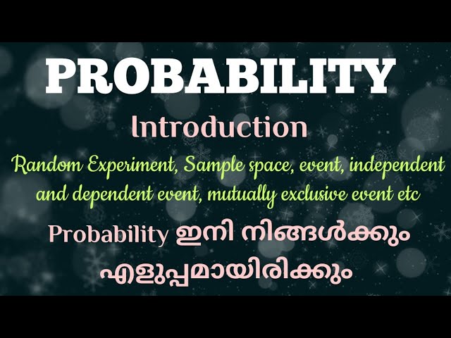 Probability - Introduction||Basic Concepts||B. Com, BBA, M. Com,+1,+2||Learn in Malayalam||QT||