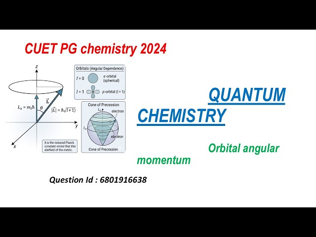 CUET PG Chemistry 2024 | Orbital angular momentum | Quantum Chemistry