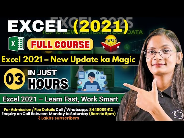 MS Excel 2021 full course in Just 3 Hours | MS Excel Tutorial for Beginners | Computer Tech Academy