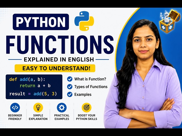 Functions in Python Explained in English | Predefined & User-Defined Functions | shivangi python