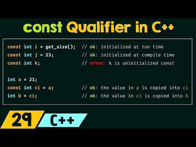 const Qualifier in C++