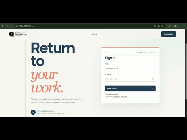 Digital Art Protection Platform | AI Detection, Steganography, IPFS & Blockchain Demo