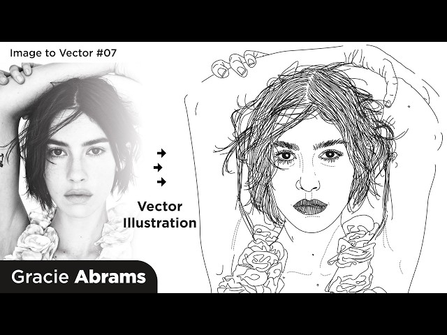 Gracie Abrams | Vector Art Tutorial | Drawing Tutorial for Beginners | Illustrator Drawing Tutorial