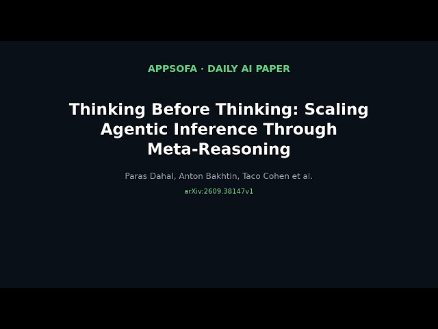 Thinking Before Thinking: Scaling Agentic Inference Through Meta-Reasoning