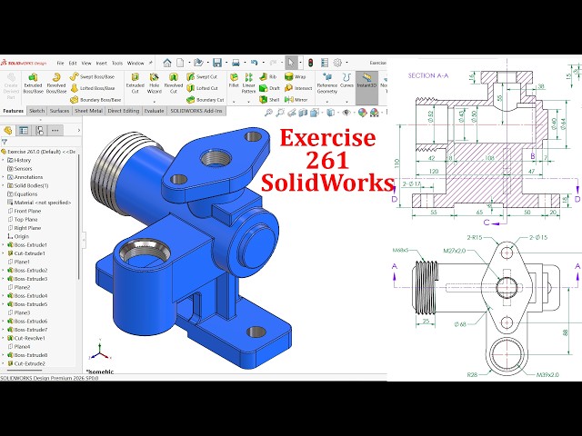 SolidWorks Complex Modeling for beginners-Exercise 261