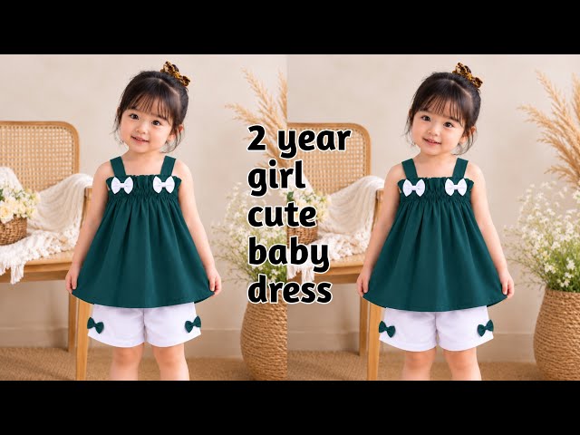 2 year girl cute baby dress cutting stitching full tutorial/diy baby summer dress/step by step 
