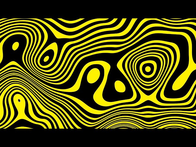 LoopVibe 4K - Yellow Psychedelic Waves 4K (2 Hours) - (No Audio)
