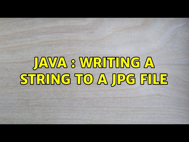 Java : Writing a String to a JPG File
