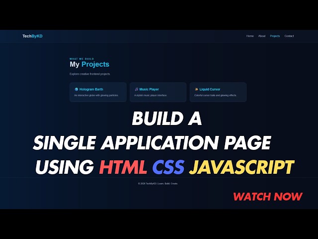 Build a Single Page Application Using HTML CSS JavaScript | No Page Reload! #project