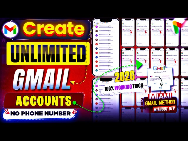 UNLIMITED GMAIL ACCOUNT Without Phone Verification | Unlimited GMail Create Method 2026 | Gmail id