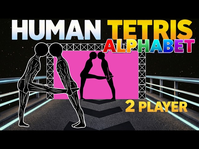 HUMAN TETRIS 🧩 ALPHABET | 2 Player | Immersive Interactive Warm Up | Full HD