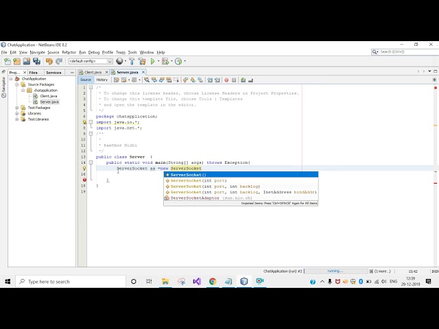 Chat Application in Java using Socket Connectivity.