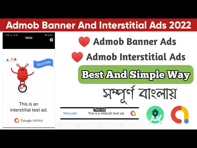 Admob Banner And Interstitial Ads 2022 || Simple And Easy way || Admob Advance Practice