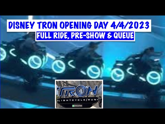 DISNEY TRON Lightcycle Run OPENING DAY 4/4/2023 Magic Kingdom NEW Disney World FULL QUEUE & RIDE HD