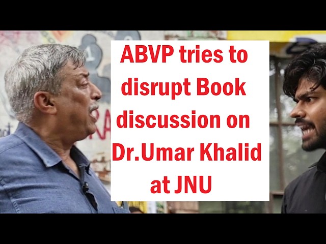 ABVP tries to disrupt Umar Khalid's book discussion at JNU while Prof. Prabhu Mohapatra speaks