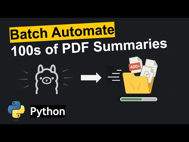 Summarize Hundreds of PDFs with Local AI Python Automation (Ollama + Gemma 3)