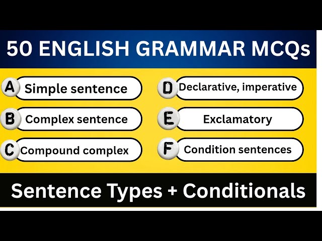 50 English Grammar MCQs | Types of Sentences & Conditional Sentences Quiz | Test Your English!