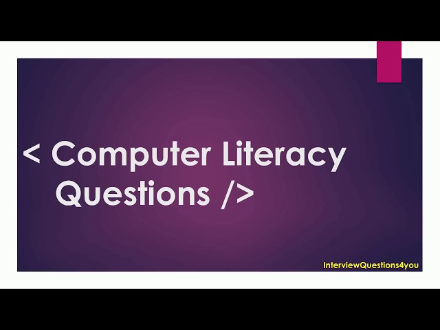 computer literacy test questions and answers