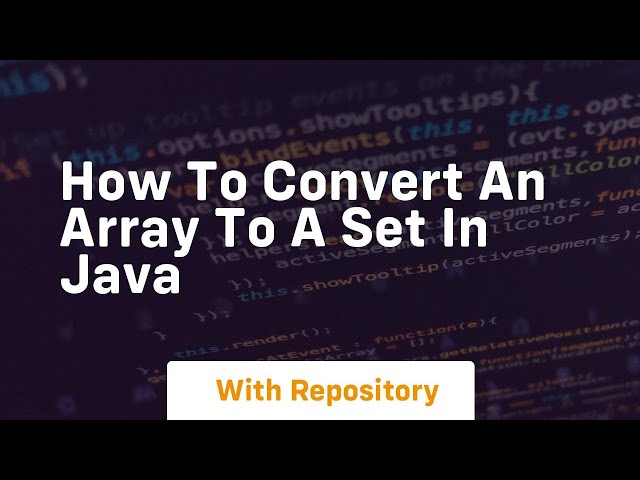 how to convert an array to a set in java