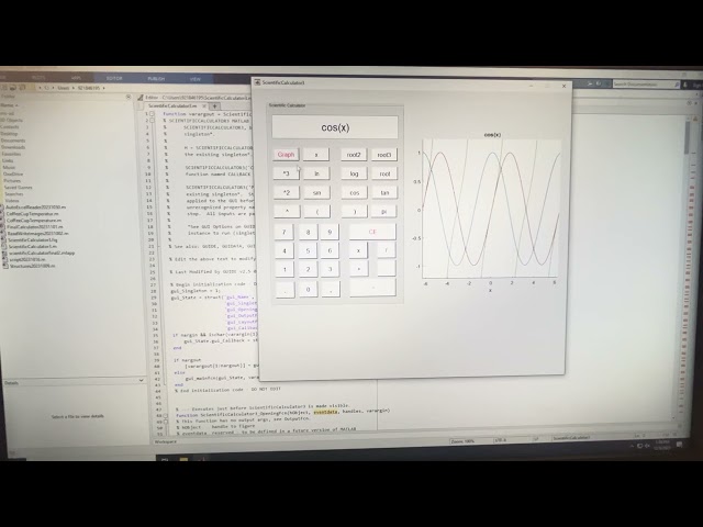 Scientific Calculator GUI Matlab Demonstration