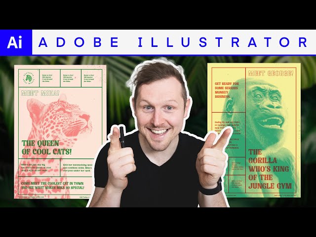 SCREEN PRINT Animal Character Posters  |  Design Tutorial  |  Adobe Illustrator