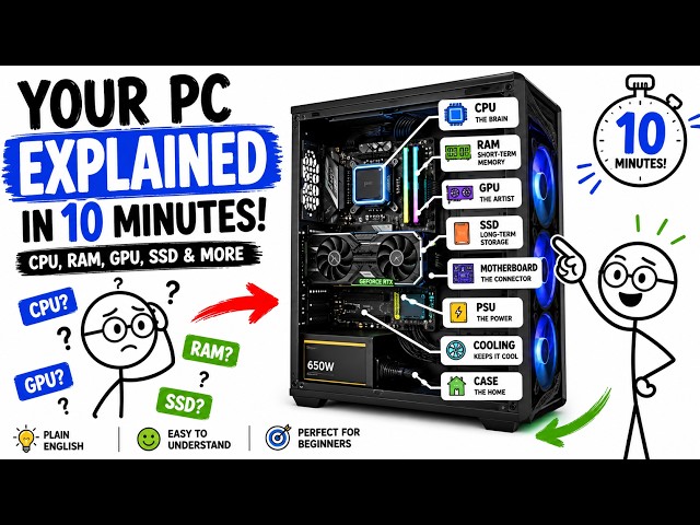 Your PC Explained in 10 Minutes (CPU, RAM, GPU, SSD & More)