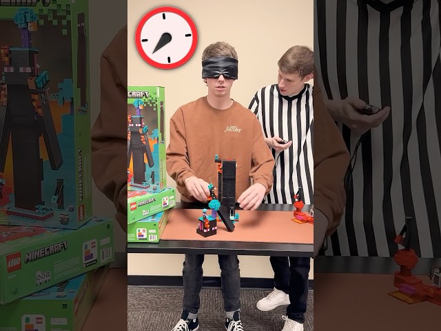 Building LEGO Minecraft Blindfolded