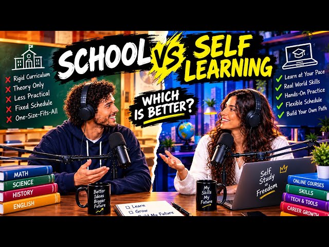 School vs Self-Learning: Which Path Should You Choose? | Learn English with Tom and Anna 