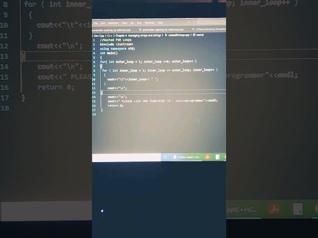 nested FOR Loop C++