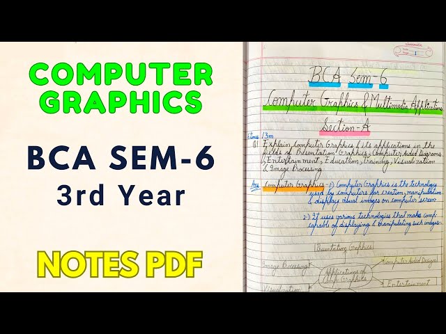 Computer Graphics BCA 6th Semester 6 |Multimedia Applications| PU notes Pdf Panjab University Punjab