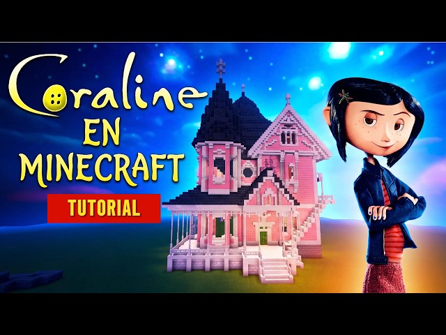 🧵 TUTORIAL: Cómo Hacer La Casa De CORALINE En Minecraft (Paso A Paso) 💗👁️