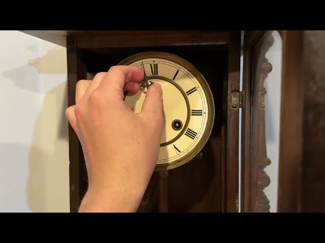 Winding the Small Junghans Vienna Regulator Wall Clock