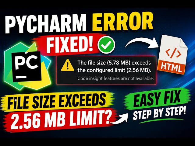 How to Fix PyCharm “File Size Exceeds Configured Limit X.XX MB” Error