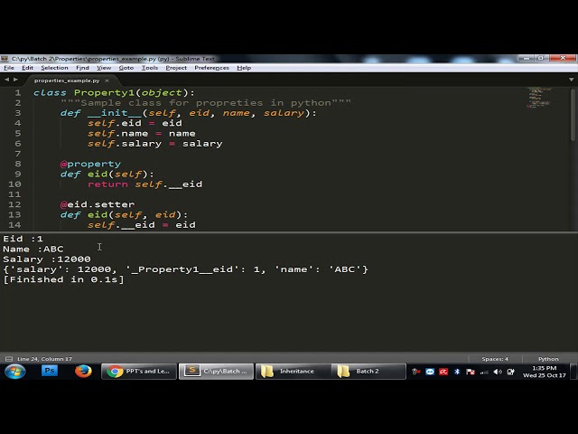 Lecture on properties in python