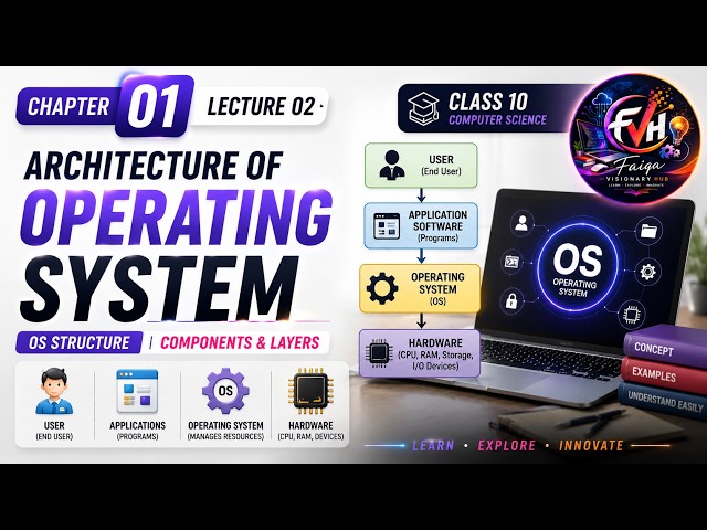 Chapter 1 | Lecture 2 | Operating System Architecture Explained |Class 10 ComputerScience |GRW Board