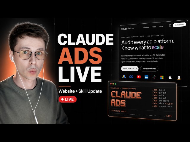 Shipping Claude Ads v2 live + work on new site, open-source skill, 12 platforms.