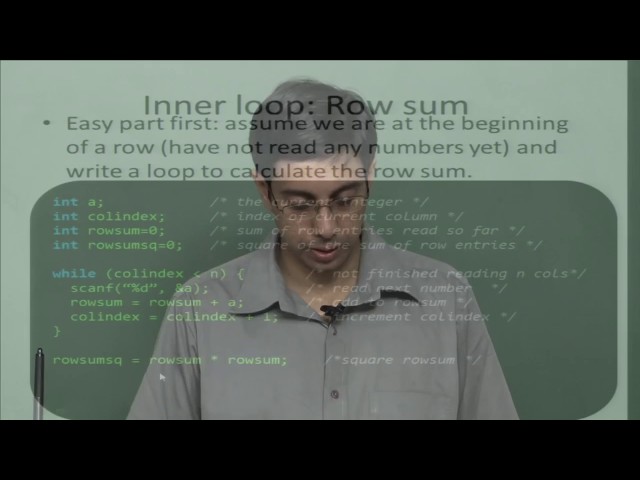 Lec 14 A matrix problem   nested loops