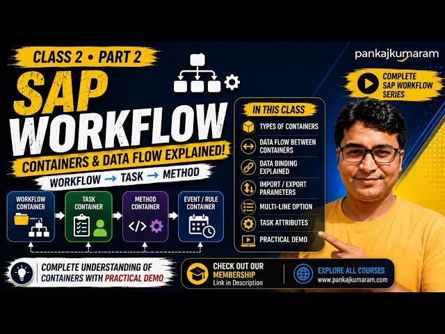 SAP Workflow Containers Explained | Data Binding Between Containers | Class 2 Part 2