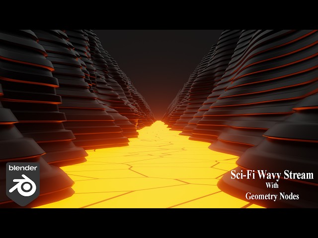 Create a Sci-Fi Wavy Stream with Geometry Nodes | Blender Tutorial