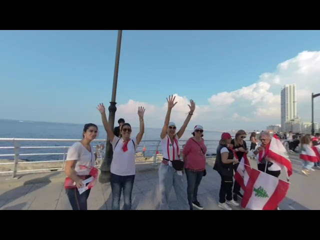 The Lebanese Uprising: The Human Chain (at 10x speed) 180 3D