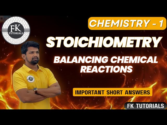 Stoichiometry | Balancing Redox Reactions | Chemistry First | Important Short Answer | Fk Tutorials