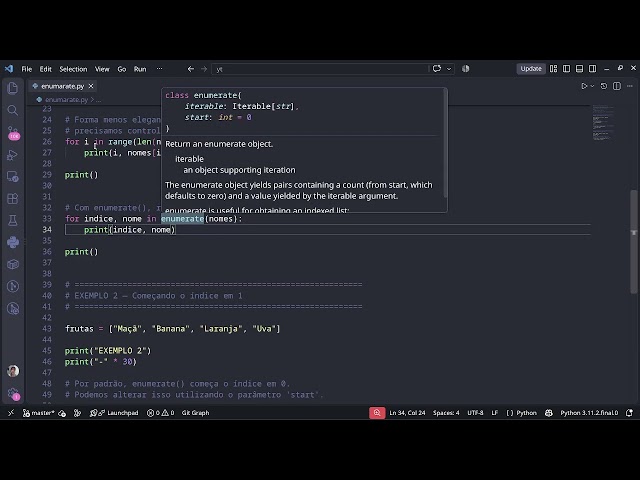 TUTORIAL PARA INICIANTES: COMO USAR ENUMARATE EM PYTHON