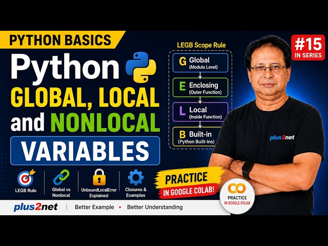 Python Global, Local & Nonlocal Variables Explained | LEGB Scope | Part 15