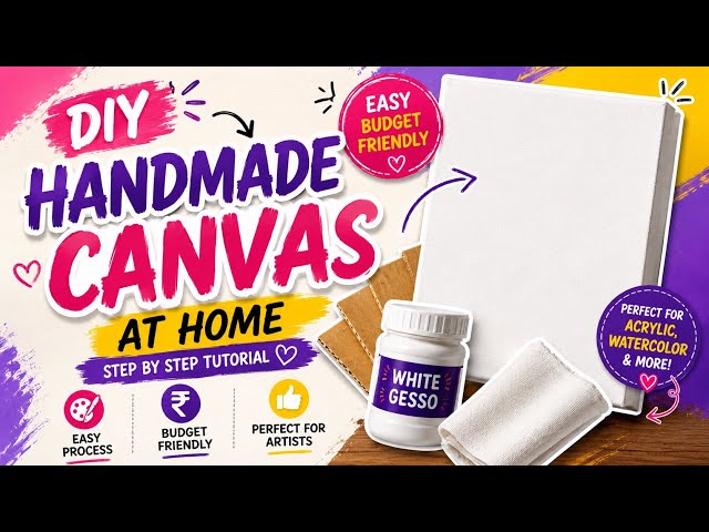DIY Handmade Canvas at Home | Easy & Budget-Friendly Canvas Making Tutorial 🎨✨