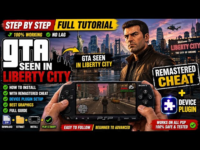 GTA Seen in Liberty City PSP | Remastered Cheat + Device Plugin Install | Full Step-by-Step Tutorial