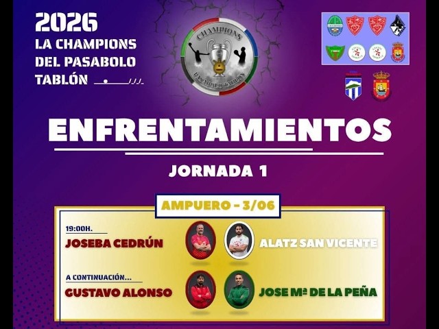 Champions J1 (Ampuero): Joseba Cedrún VS Alatz San Vicente y Gustavo Alonso VS Jose Maria de la Peña