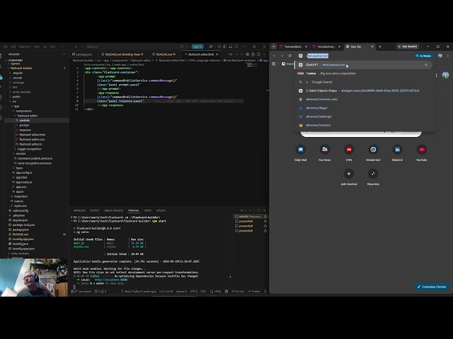 Angular/Voice API Flashcard Builder - Video 030: Moved files around and started controls.