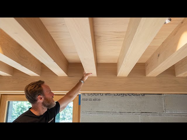 Crafting Seamless White Oak Box Beam Ceilings